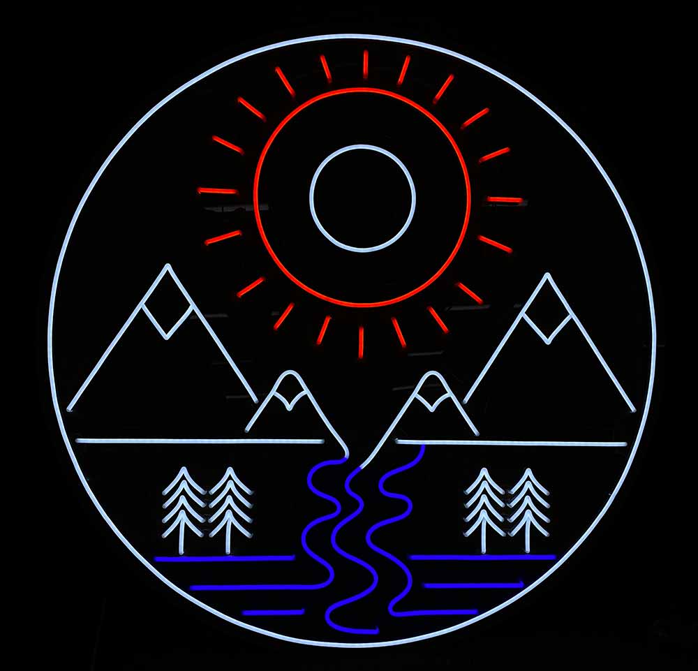 River Mountains Neon Sign
