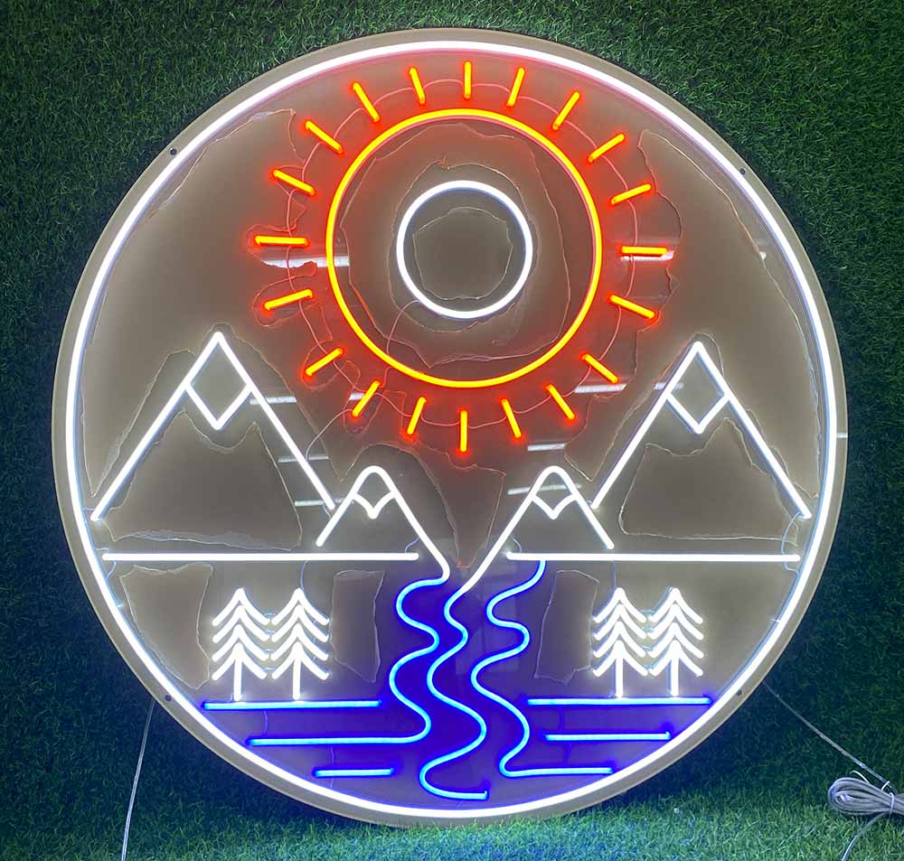 River Mountains Neon Sign
