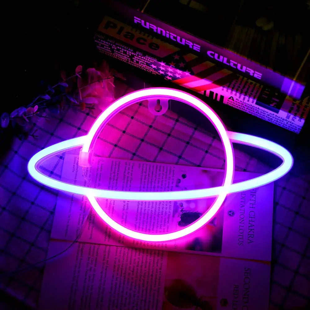 Planet Neon Sign - USB or Battery Powered