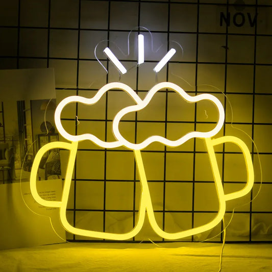 Clanking Beer Mugs Neon Sign