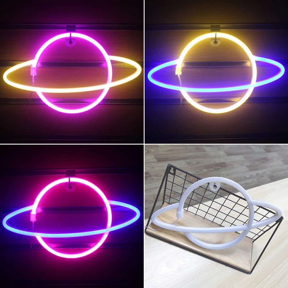 Planet Neon Sign - USB or Battery Powered