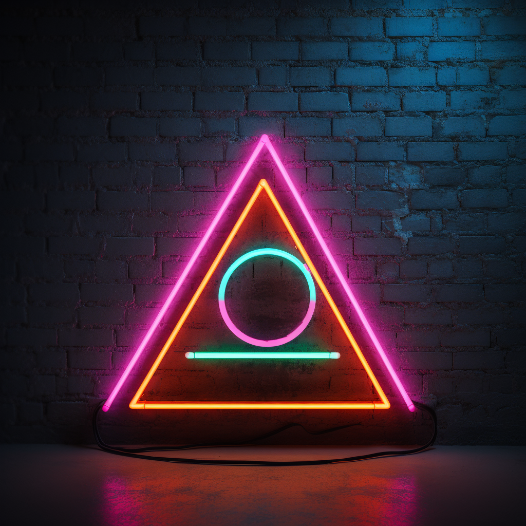 balance triangle circle neon sign