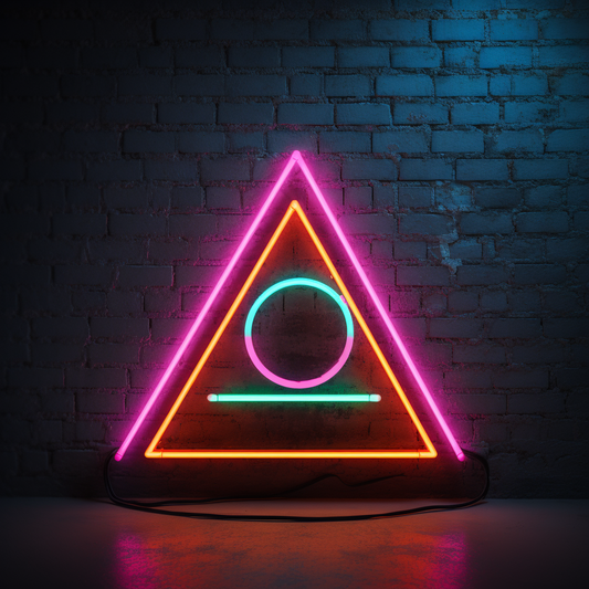 balance triangle circle neon sign