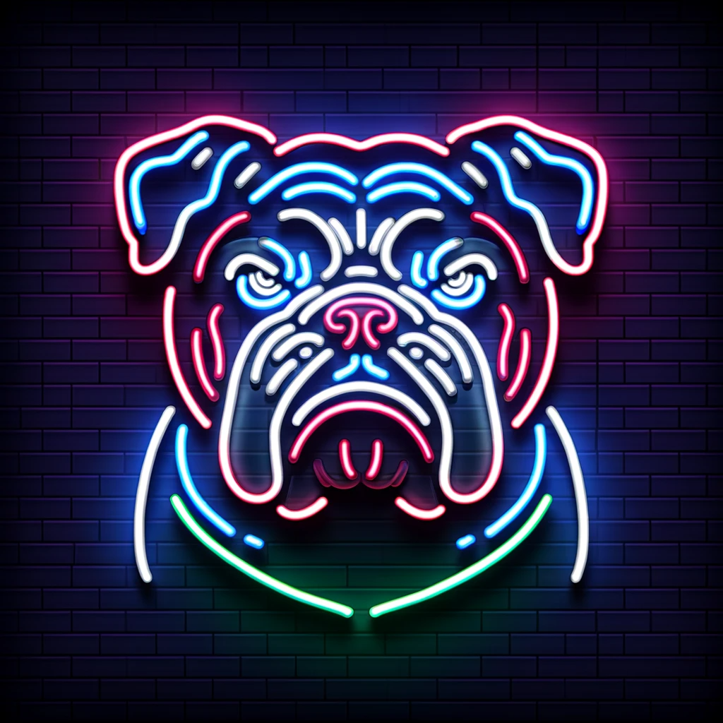 bulldog neon sign