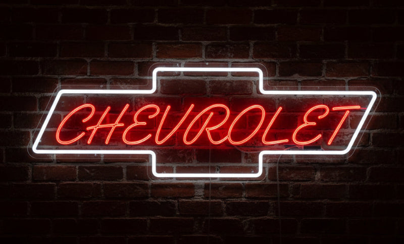 chevrolet bowtie neon sign