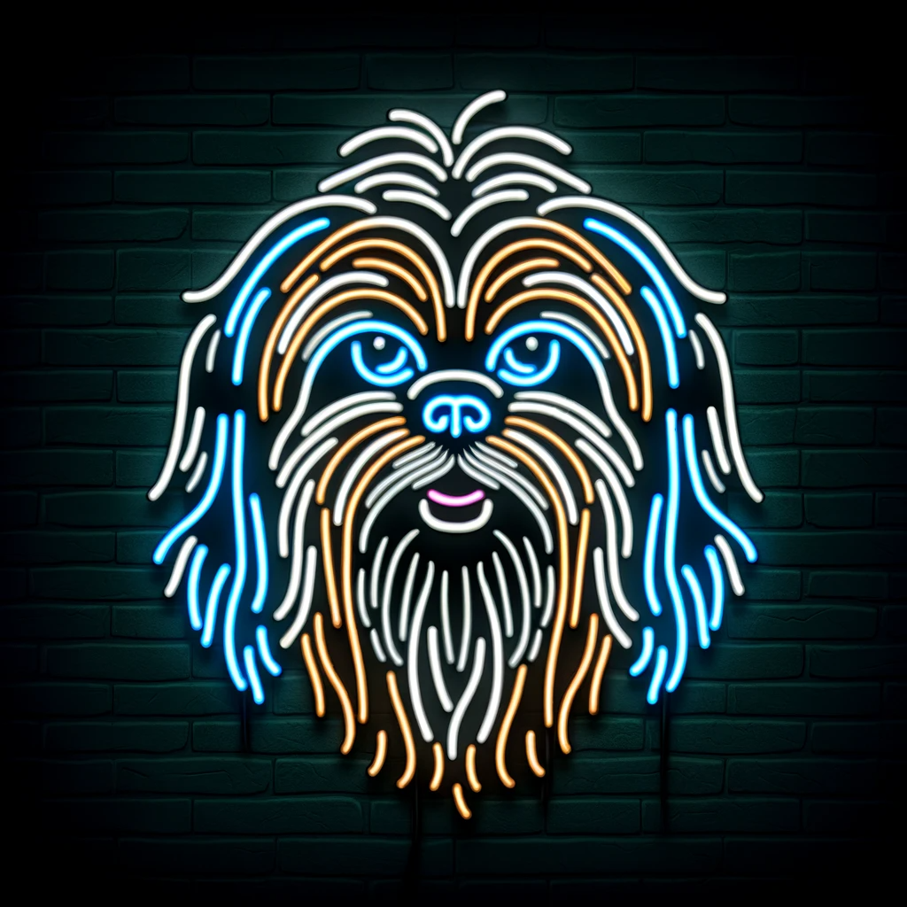 chewbacca shih tzu neon sign
