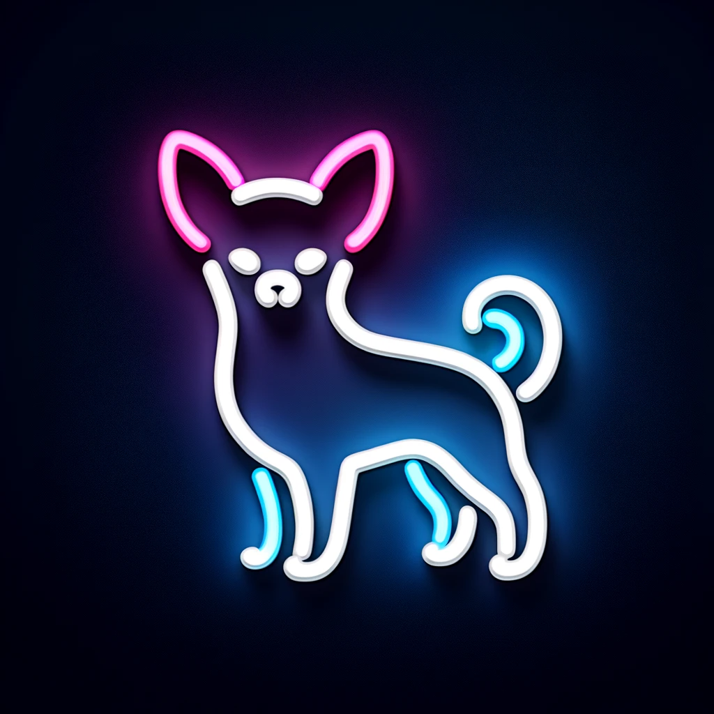 chihuahua neon sign