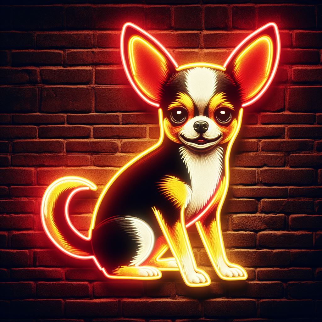 chihuahua neon sign