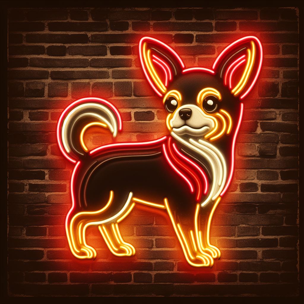 chihuahua neon sign