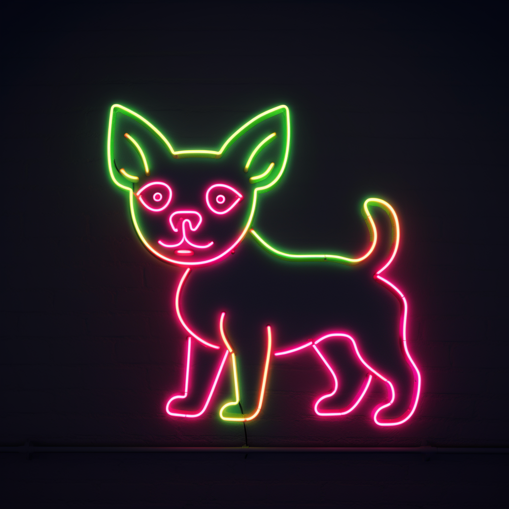 chihuahua neon sign