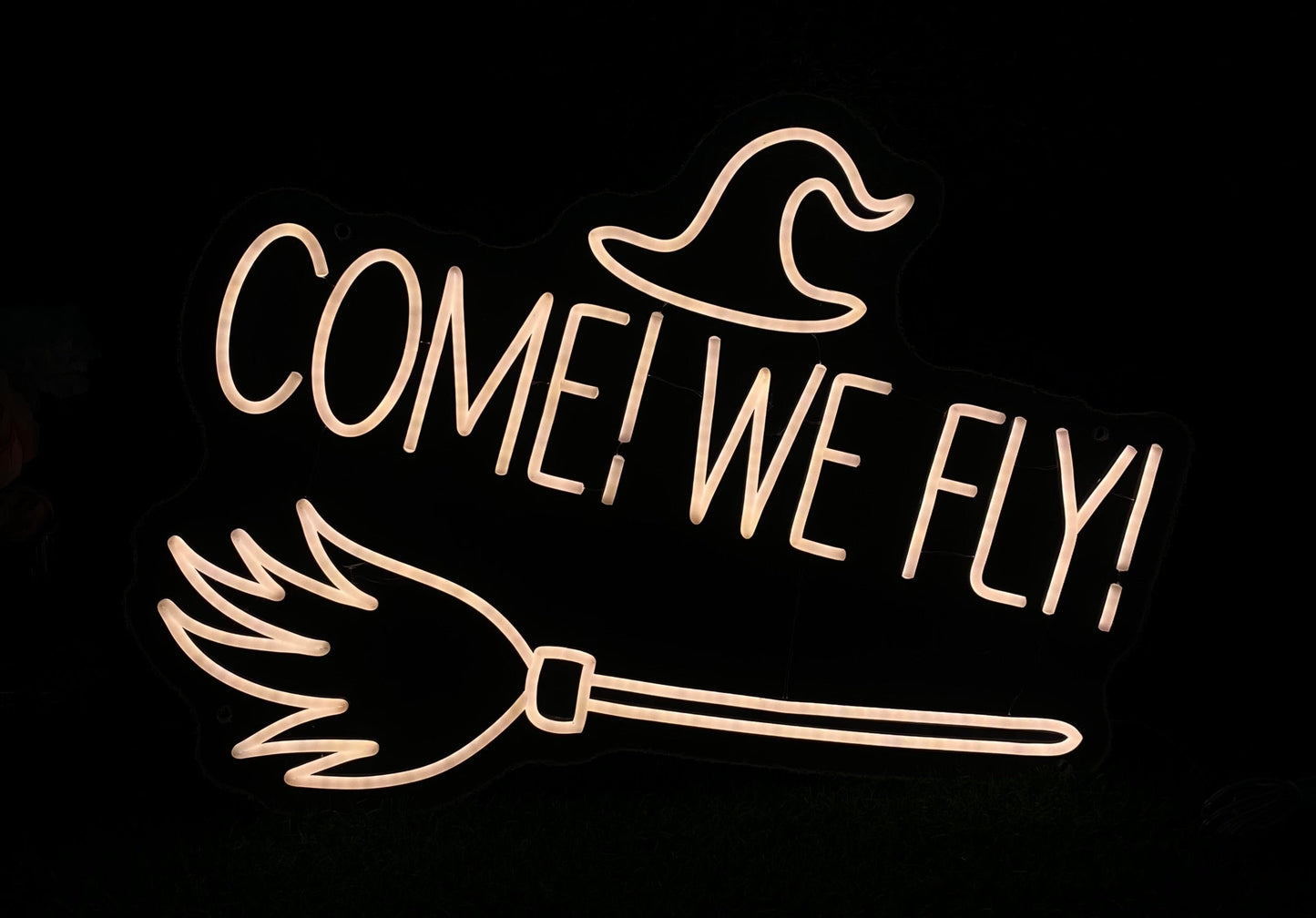 come we fly Halloween neon sign