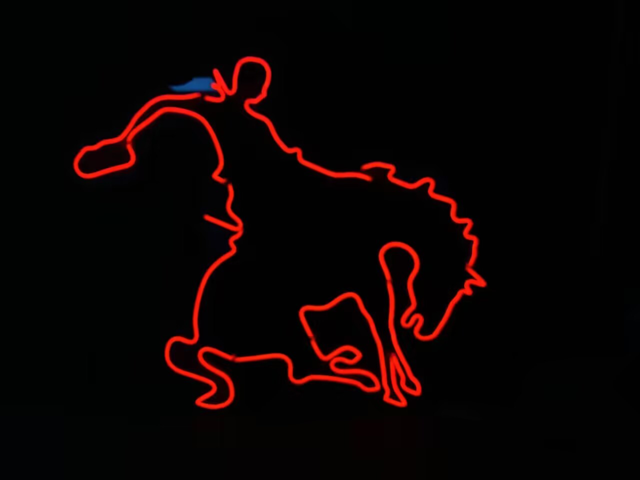 Cowboy Riding Horse Neon Sign