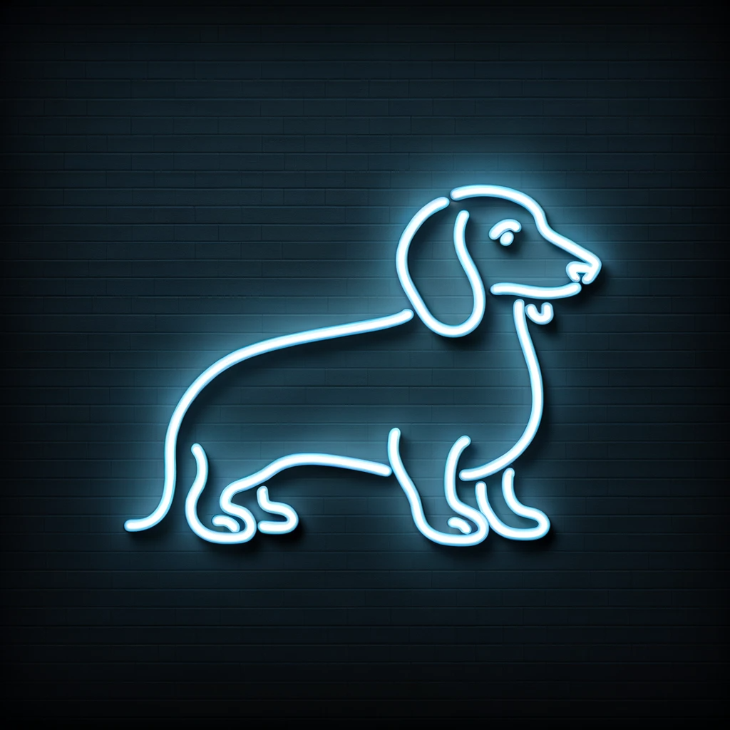 simple dachshund neon sign