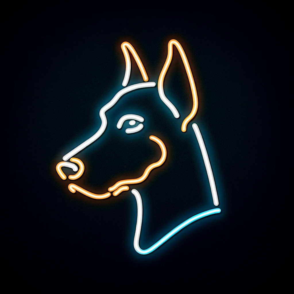 doberman pinscher neon sign