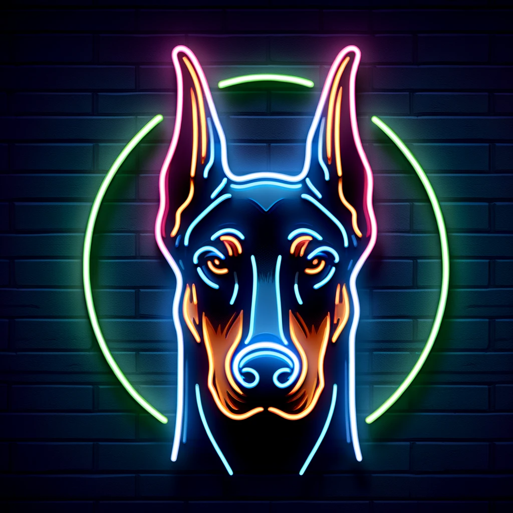 doberman pinscher neon sign