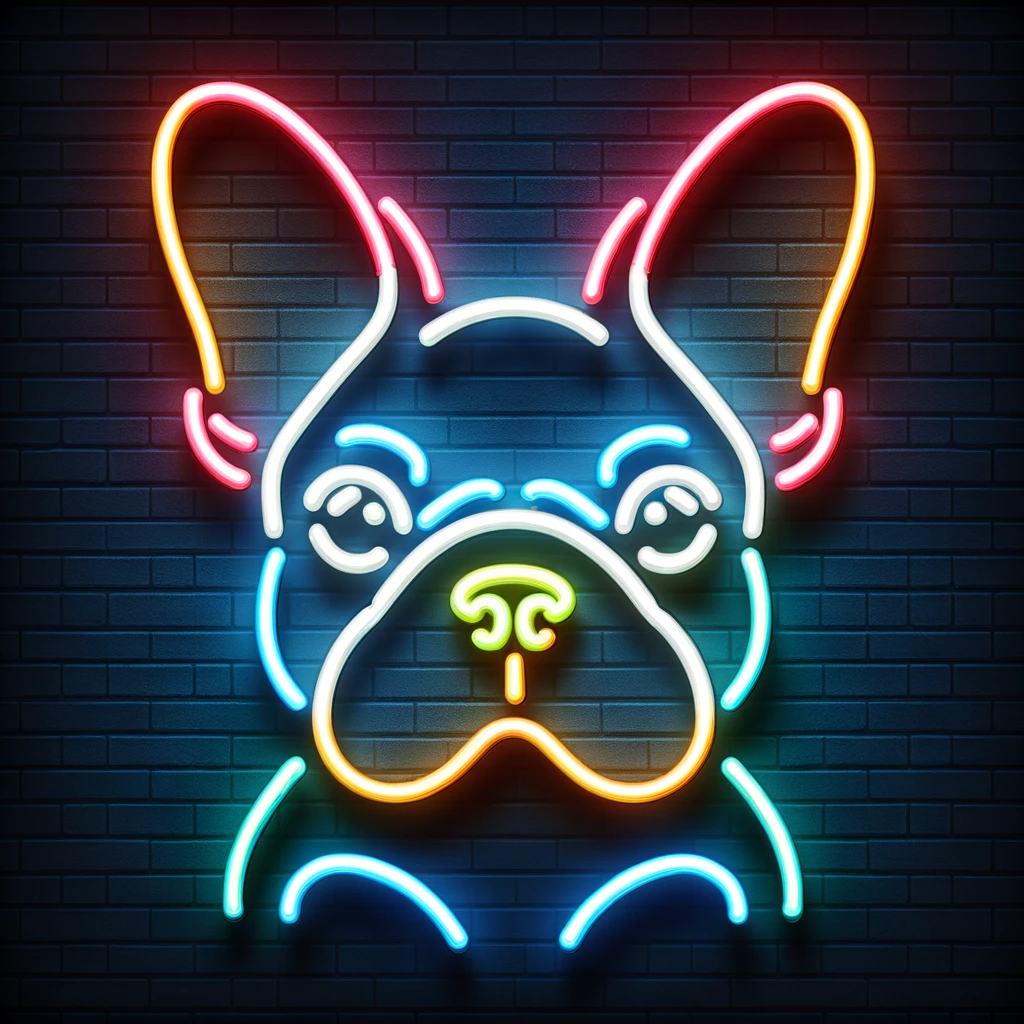 french bulldog neon sign