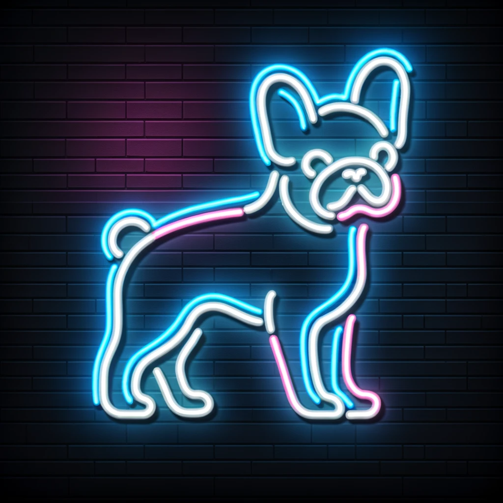 french bulldog neon sign