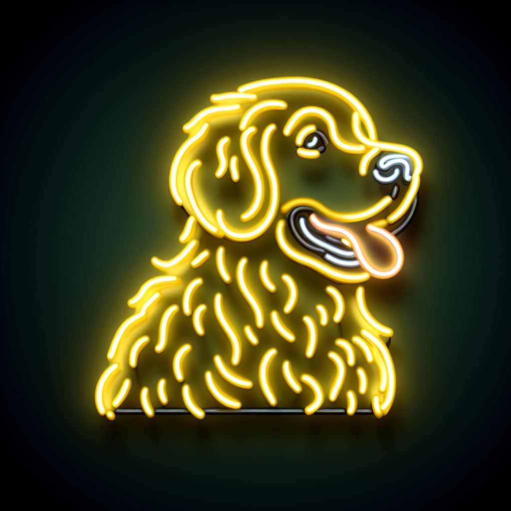 golden retriever neon sign