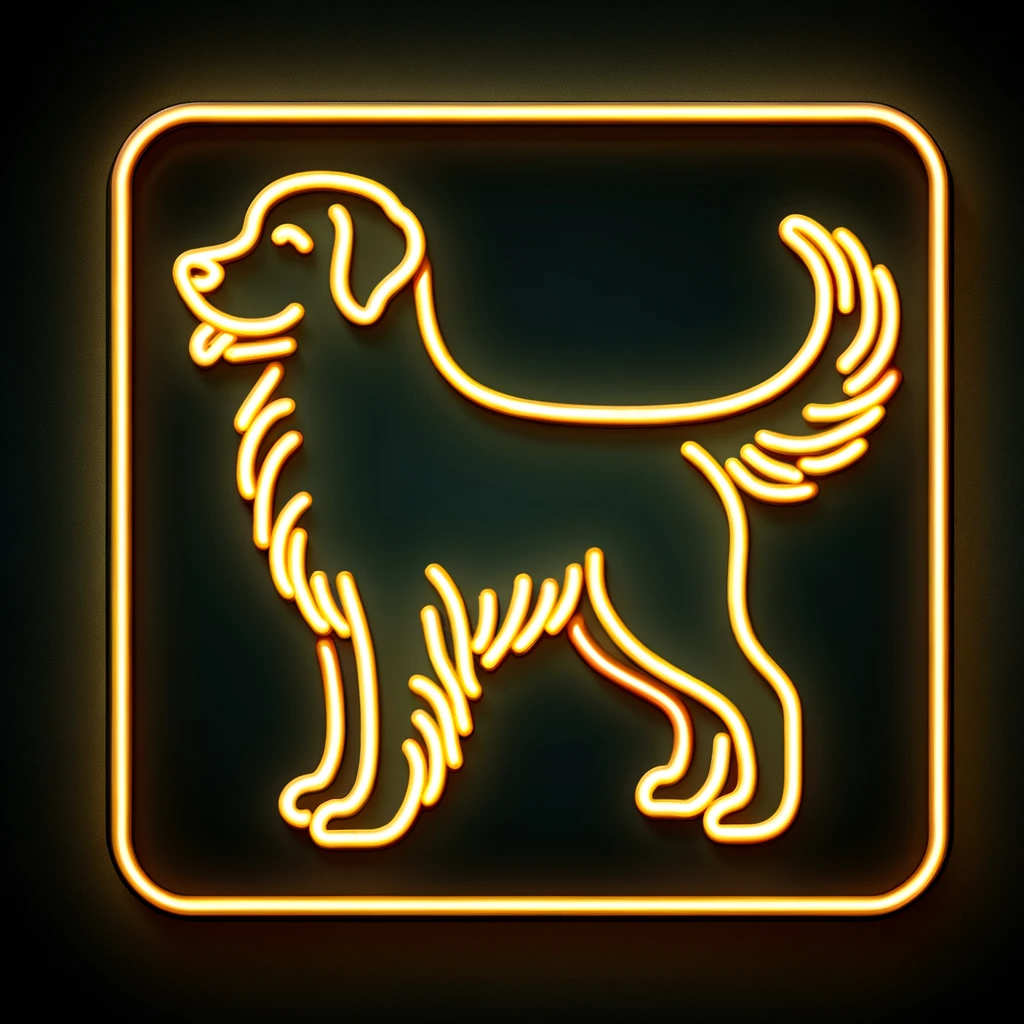 golden retriever neon sign