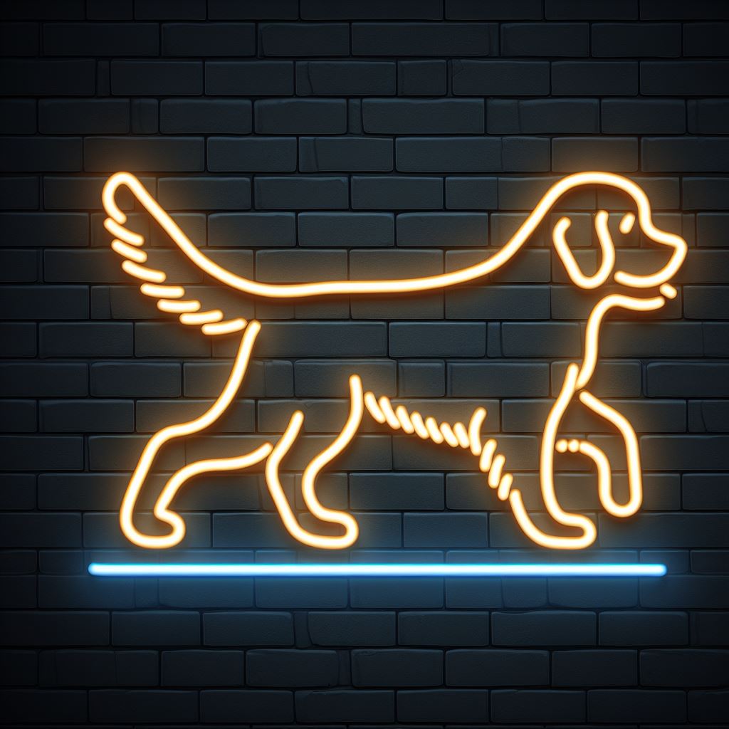 golden retriever neon sign