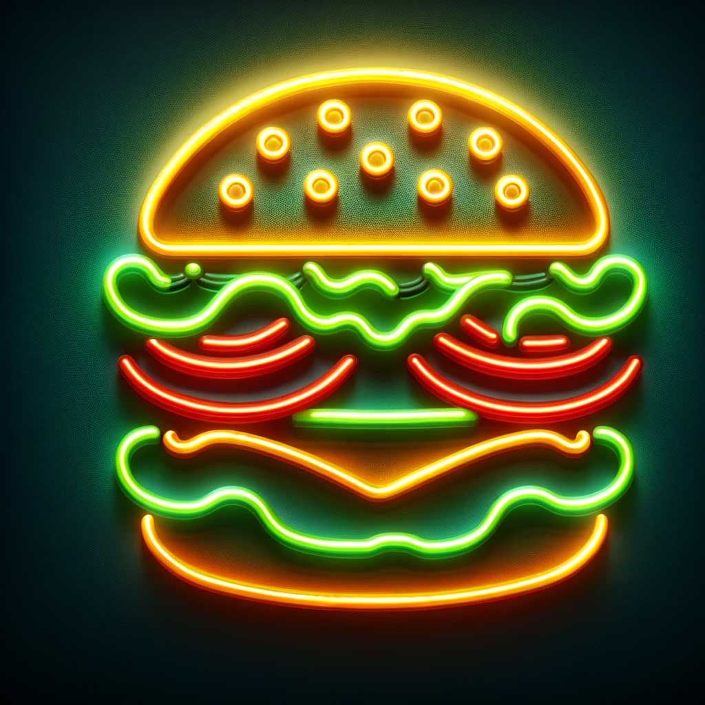 Hamburger Neon Sign