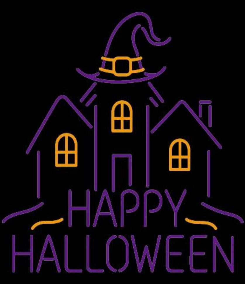 Happy Halloween Neon Sign Mockup