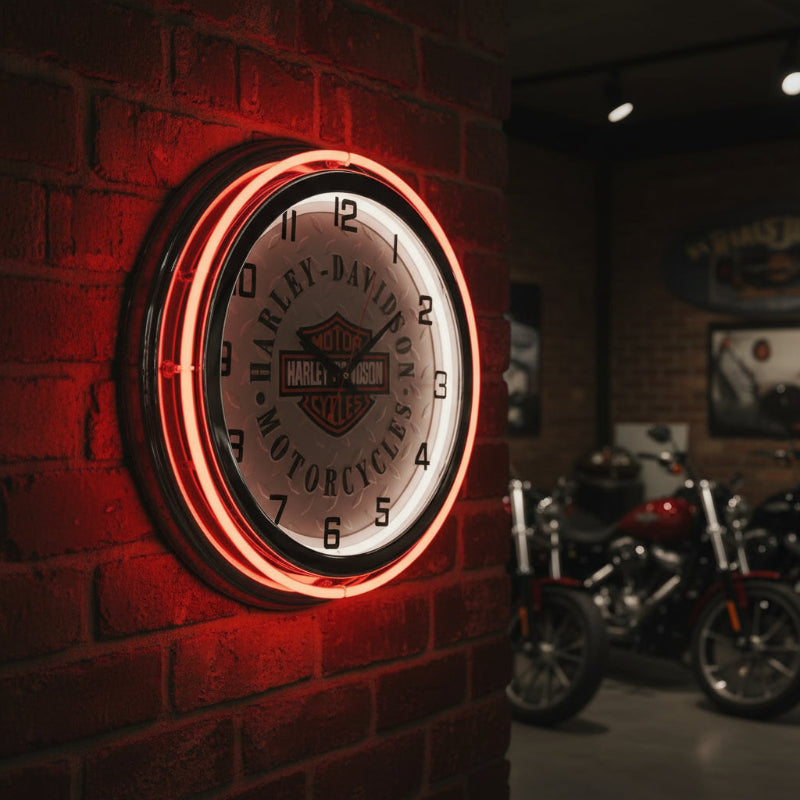 Harley Davidson Neon Clock