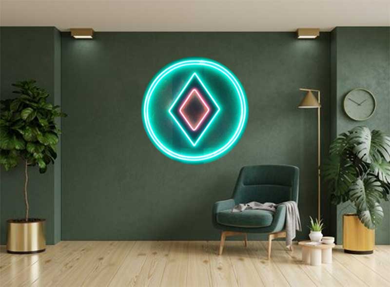harmony diamond circle neon sign