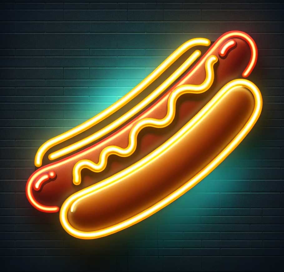 Hot Dog Neon Sign