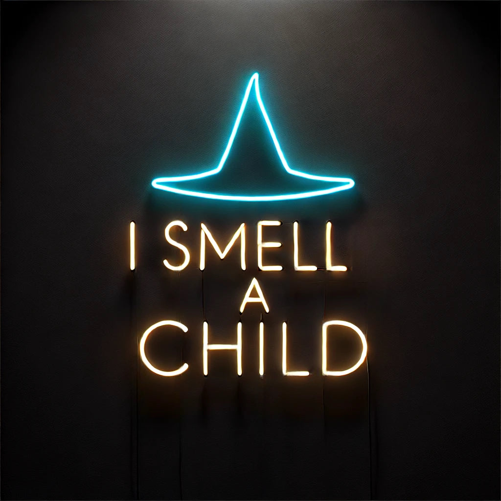 I smell a child neon sign
