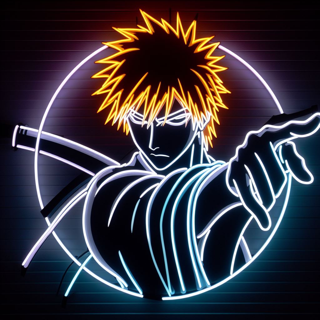 ichigo kurosaki from bleach neon sign