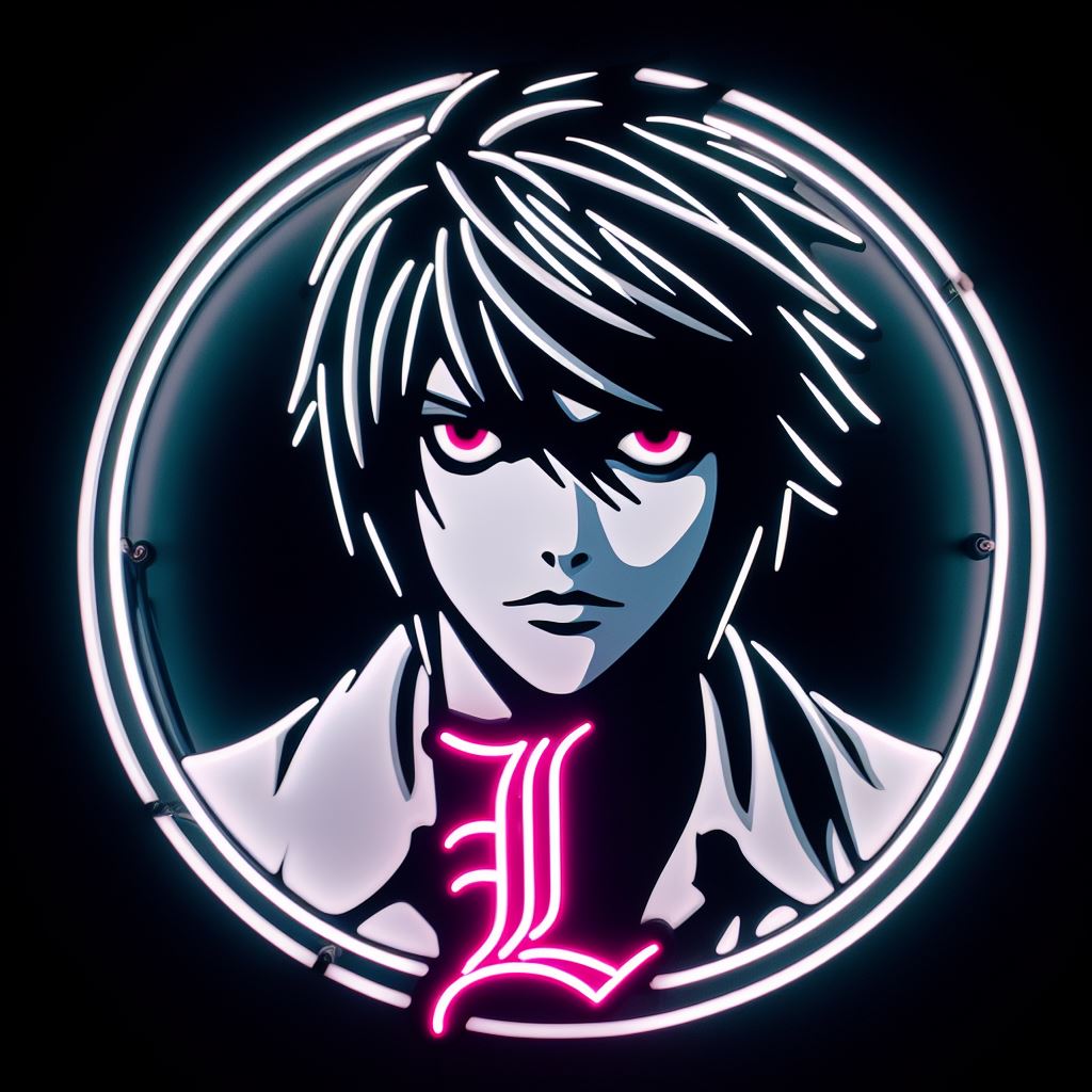 l-lawliet death note neon sign