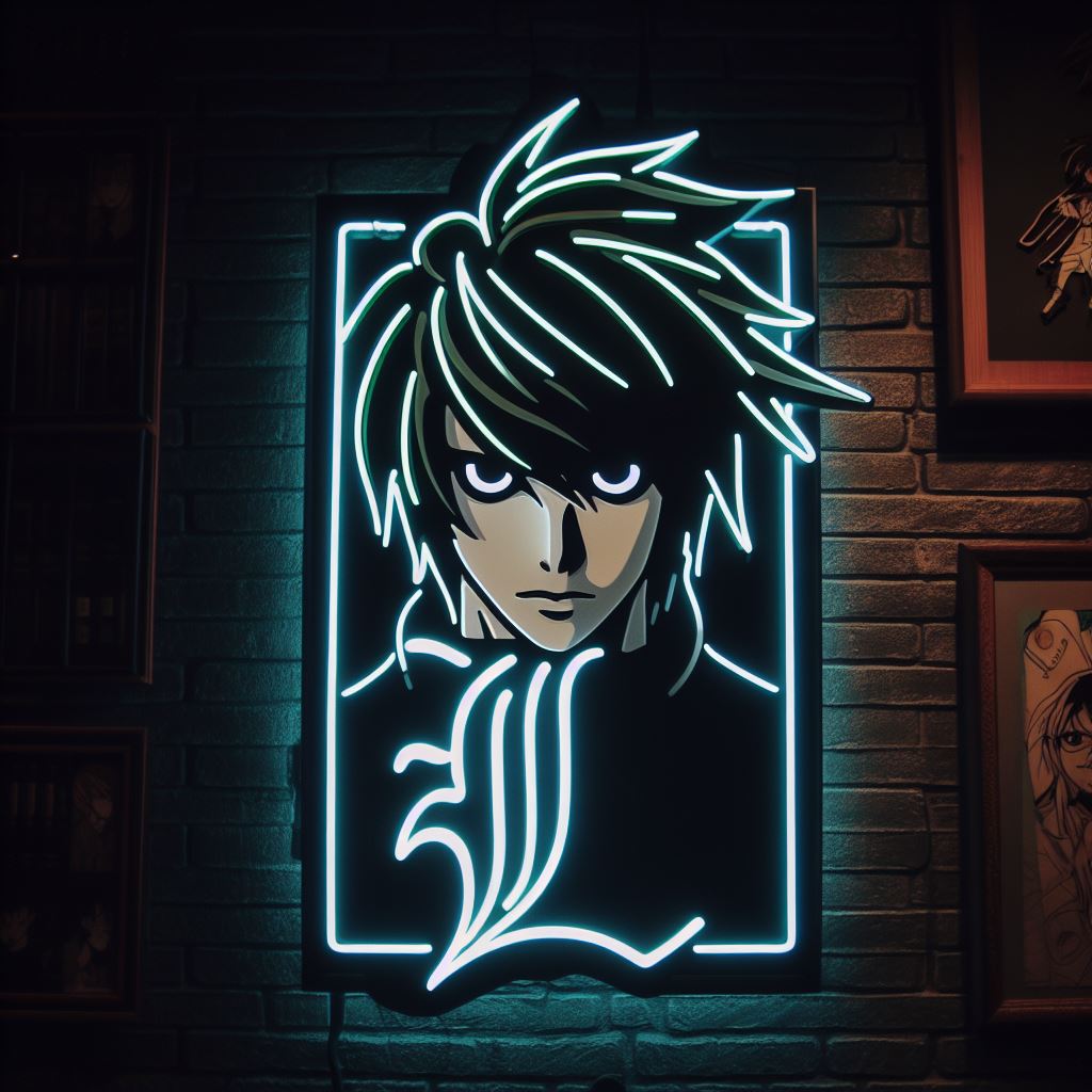 l lawliet death note neon sign