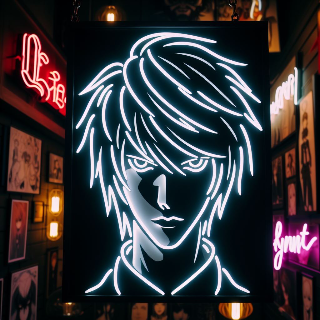 l lawliet death note neon sign