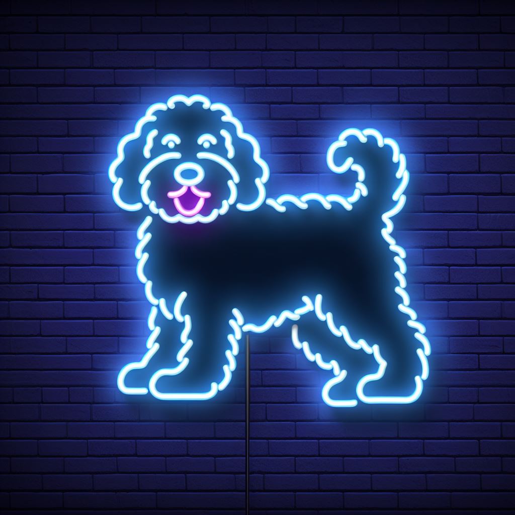 labradoodle neon sign