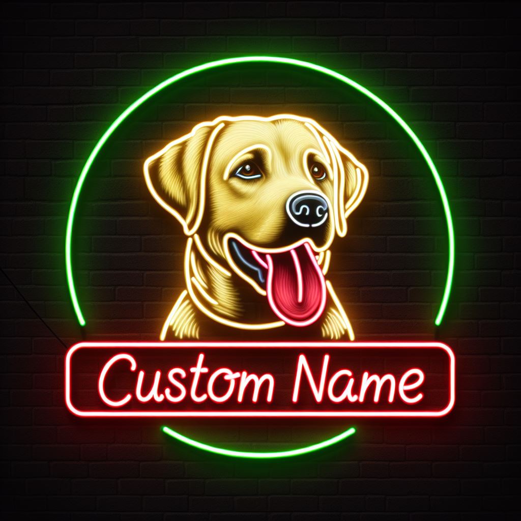 labrador custom name neon sign