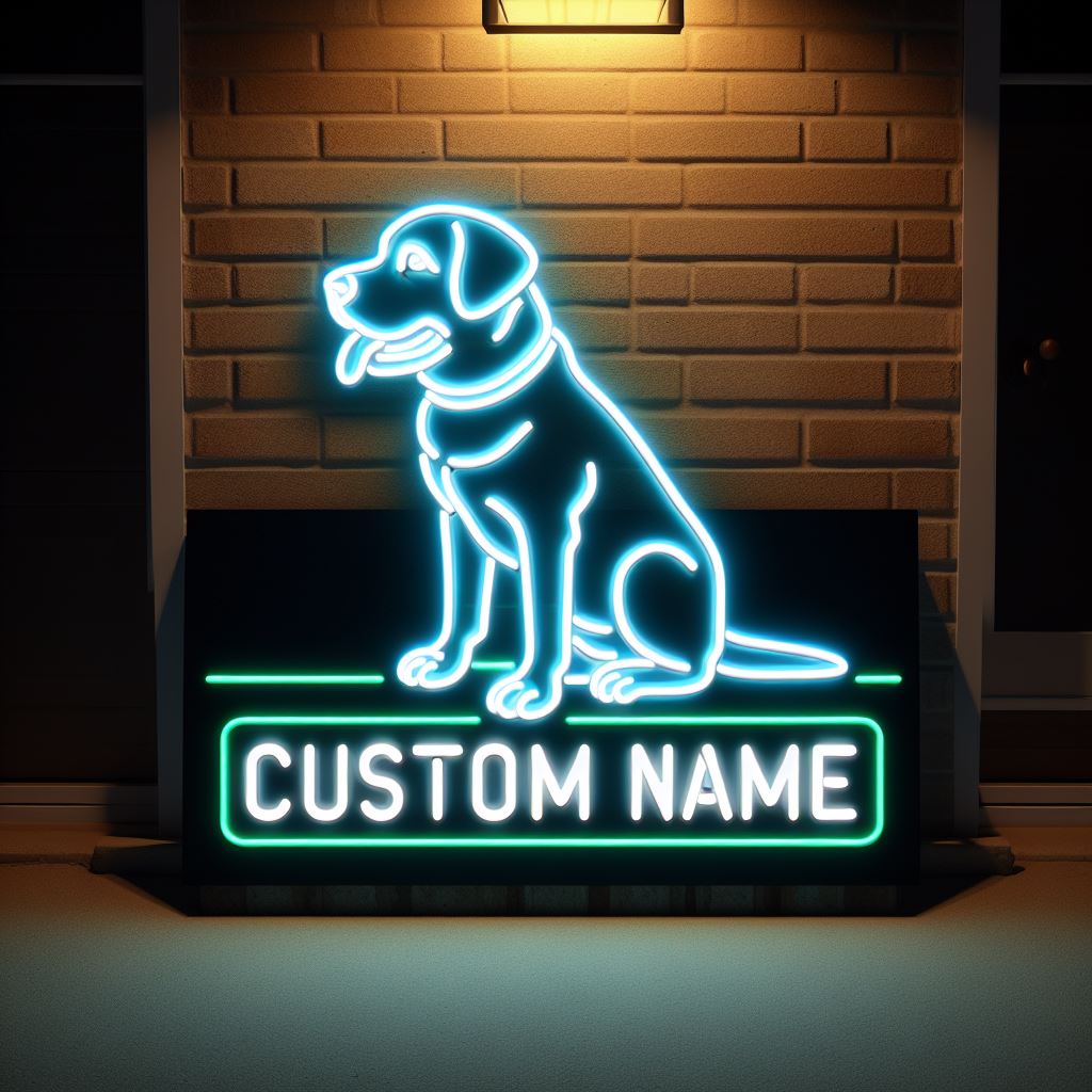 labrador custom name neon sign