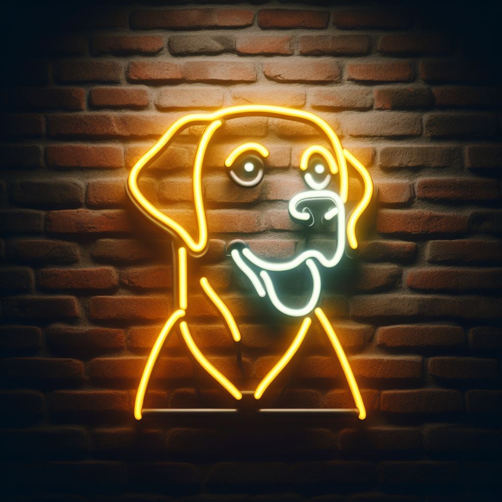 labrador dog neon sign