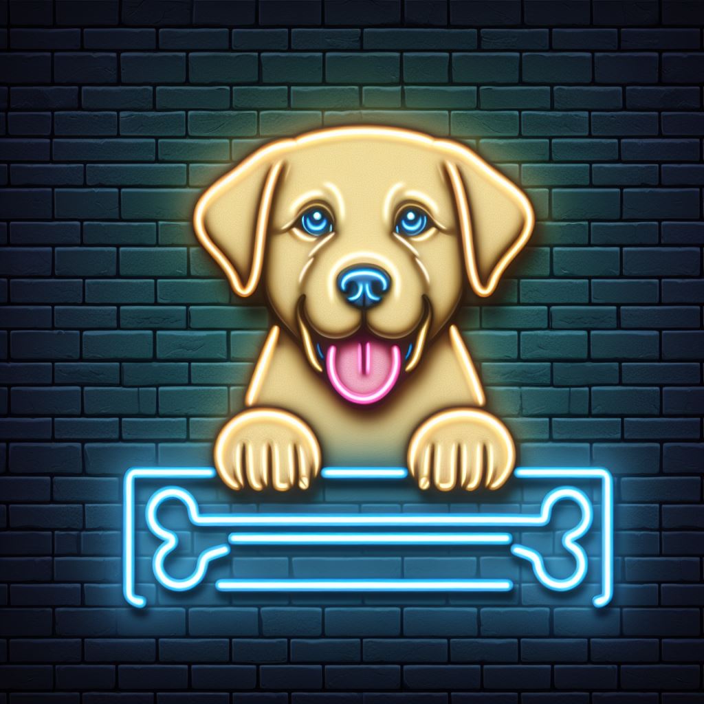 labrador bone neon sign