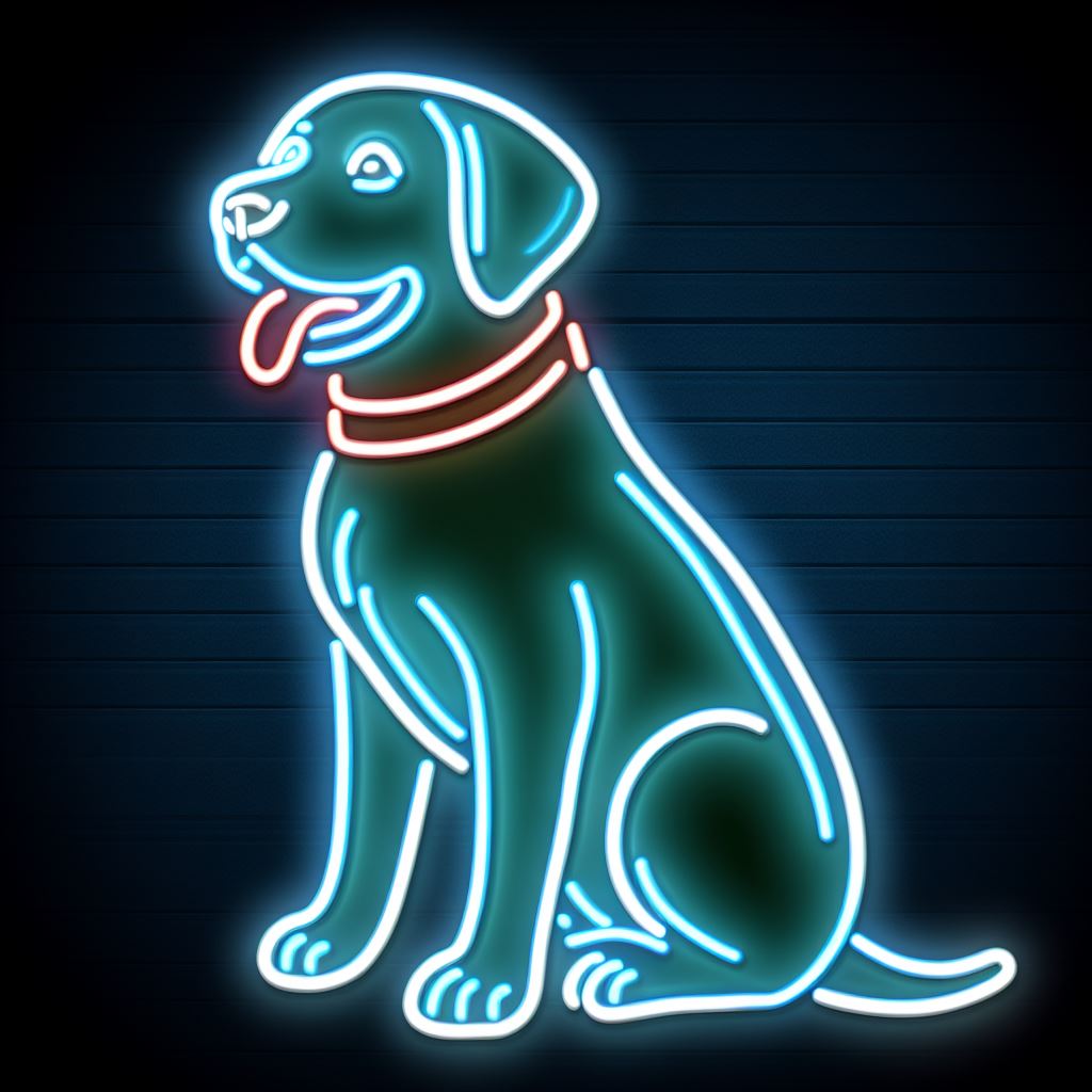 labrador dog neon sign
