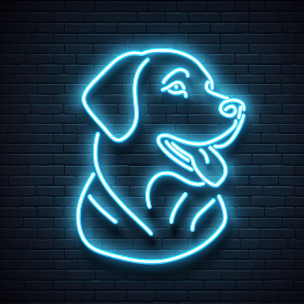 labrador dog neon sign