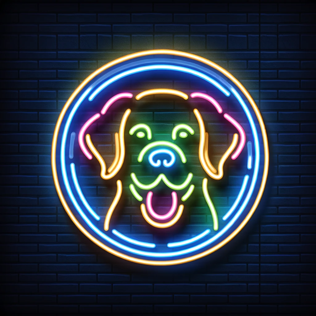 labrador dog neon sign