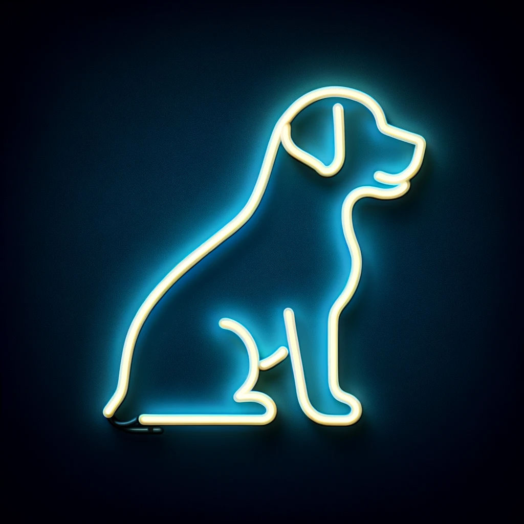 simple labrador neon sign