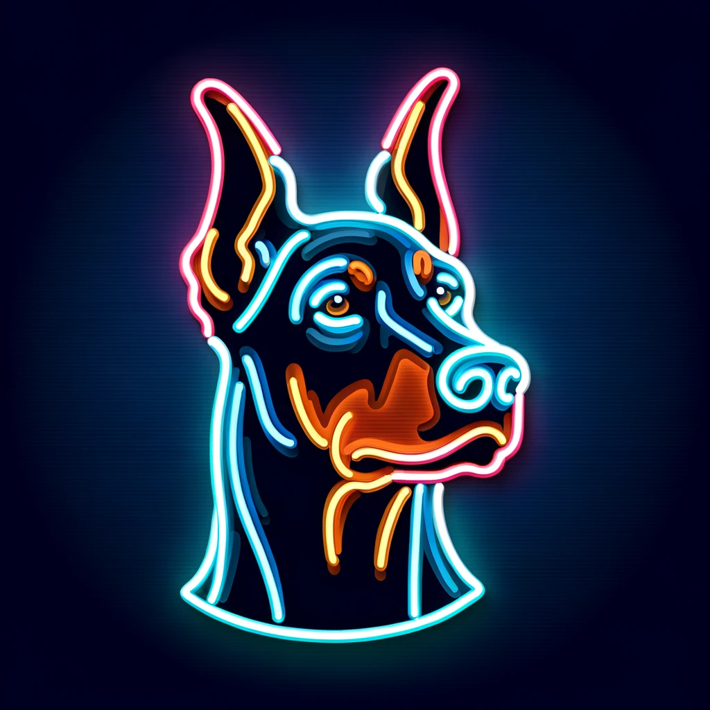 looking into your soul doberman pinscher neon sign