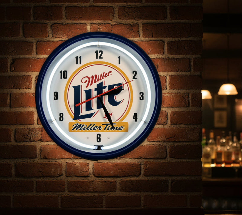 miller lite neon clock