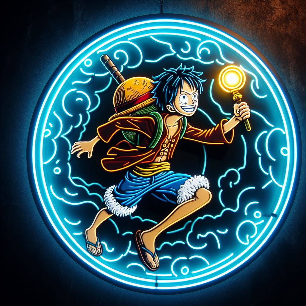 monkey d luffy neon sign