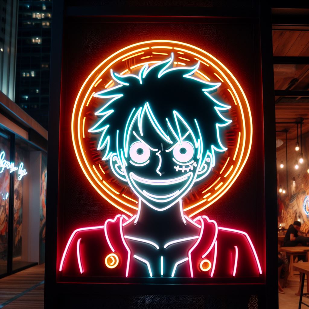 monkey d luffy neon sign