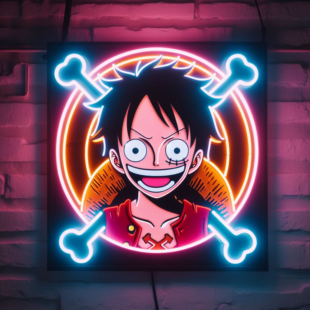 monkey d luffy neon sign