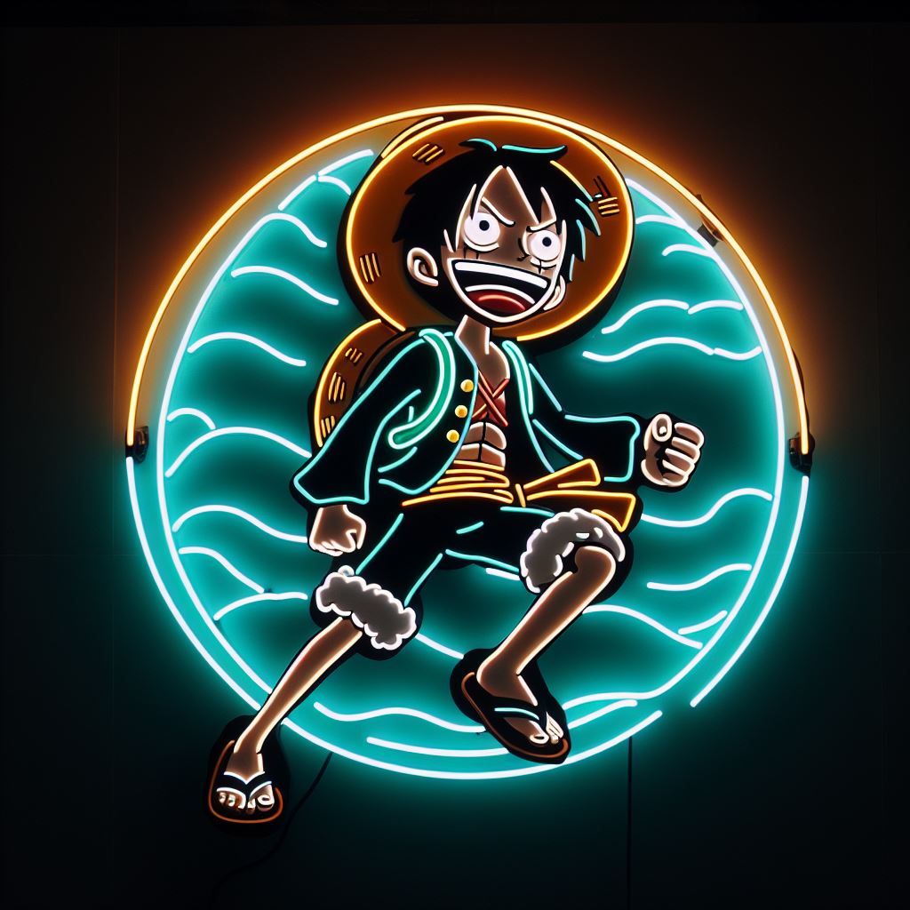 monkey d luffy neon sign