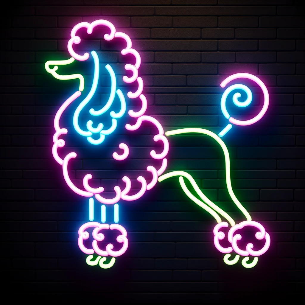 poodle neon sign